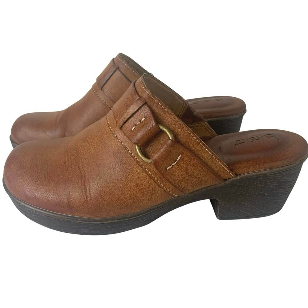 NEW B.o.c. Size 9M Women's Polly Clogs Brown Faux Leather Slip On Comfort